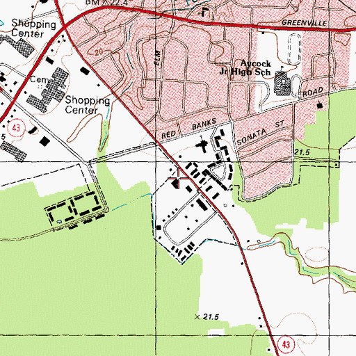 Topographic Map of First FWB Church, NC