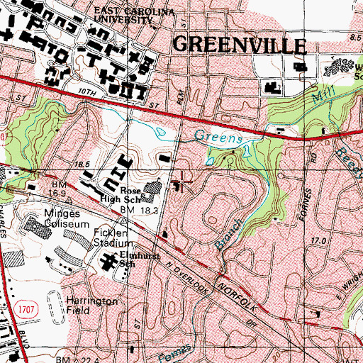 Topographic Map of Immanual Baptist Church, NC