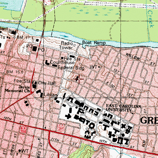 Topographic Map of Saint Pauls Episcopal Church, NC