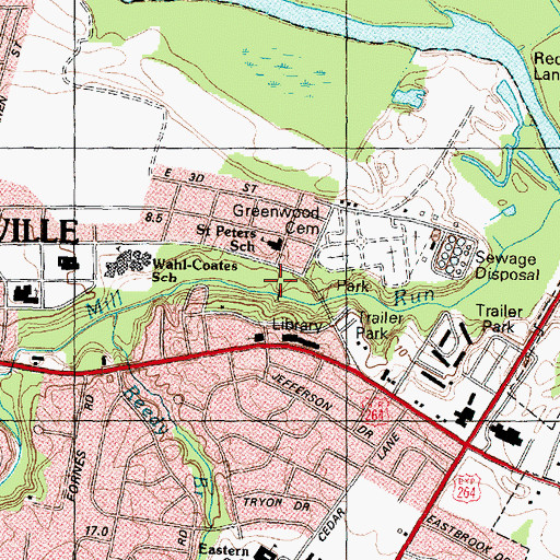 Topographic Map of Green Springs Park, NC