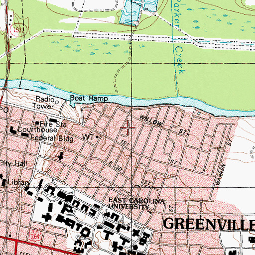 Topographic Map of Woodlawn Park, NC