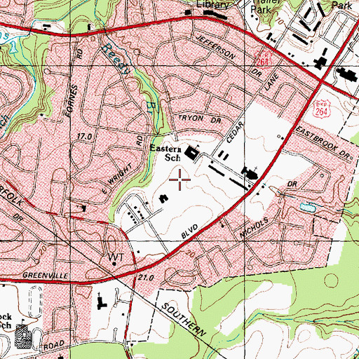 Topographic Map of Jaycees Park, NC