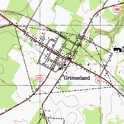 Topographic Map of Grimesland Fire Department, NC