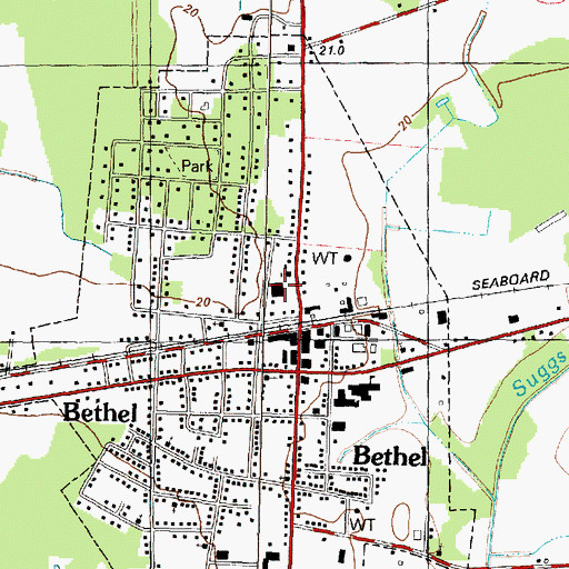 Topographic Map of Bethel Elementary School, NC