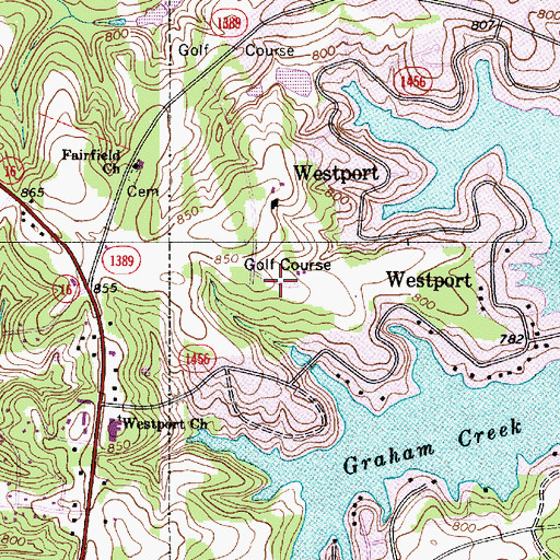 Topographic Map of Westport Golf Course, NC