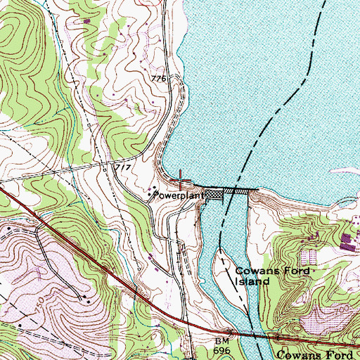 Topographic Map of Cowans Ford Visitors Center, NC