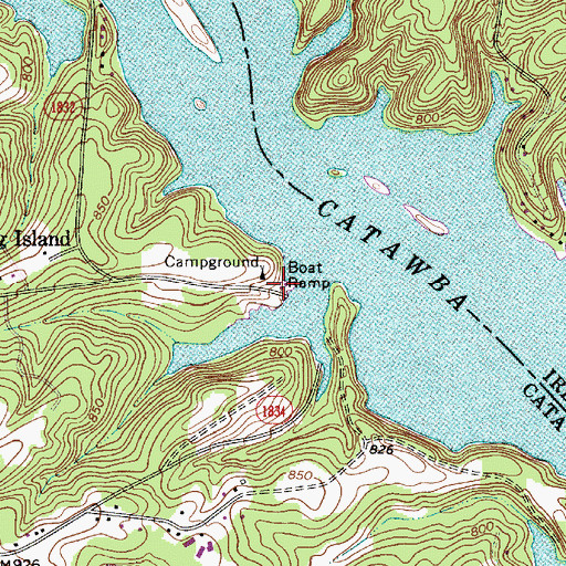 Topographic Map of Long Island Marina, NC