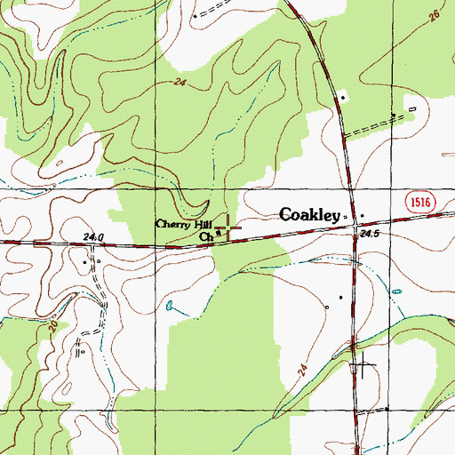 Topographic Map of Cherry Hill Church, NC