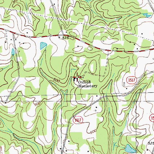 Topographic Map of Oxford Monastery, NC