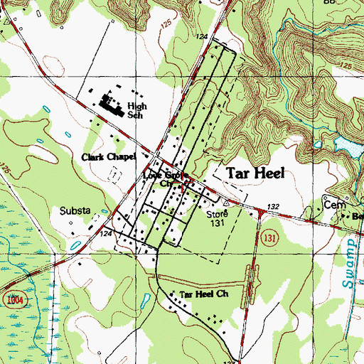 Topographic Map of Love Grove Church, NC