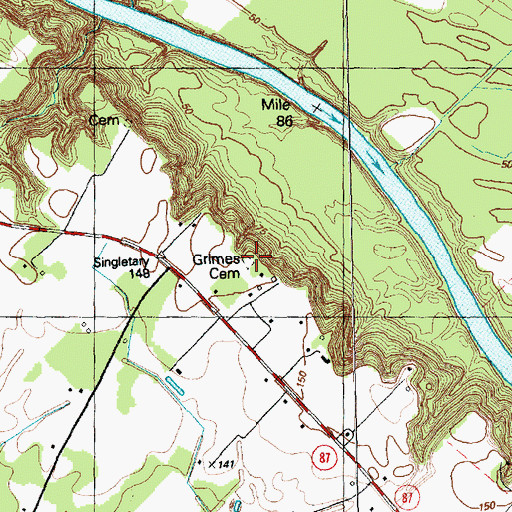 Topographic Map of Grimes Cemetery, NC