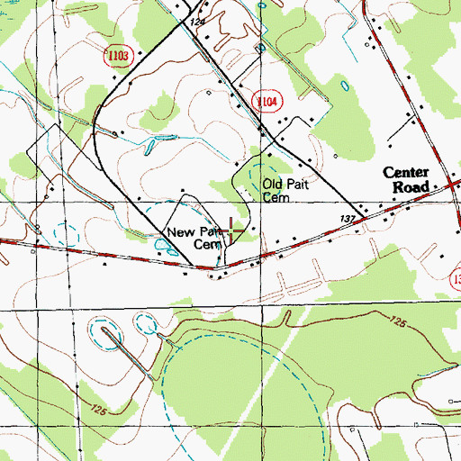 Topographic Map of New Pait Cemetery, NC