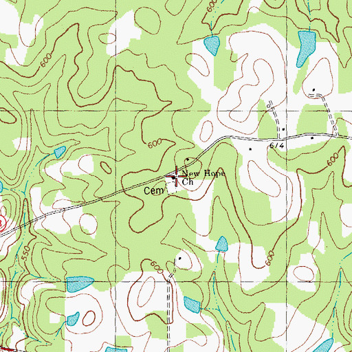 Topographic Map of New Hope Church, NC