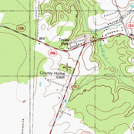 Topographic Map of County Home Cemetery, NC