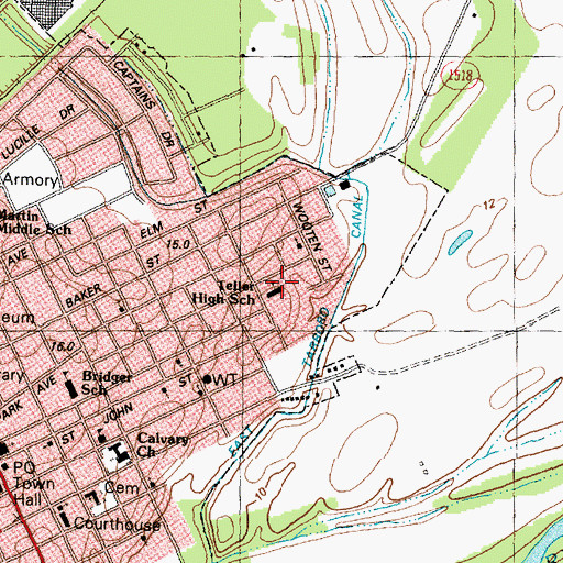 Topographic Map of Teller High School, NC