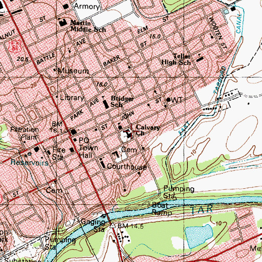 Topographic Map of Calvary Church, NC