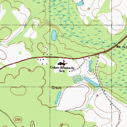 Topographic Map of Coker-Wimberly School, NC