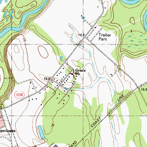 Topographic Map of Grace Church, NC