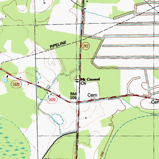 Topographic Map of Mount Carmel Church, NC