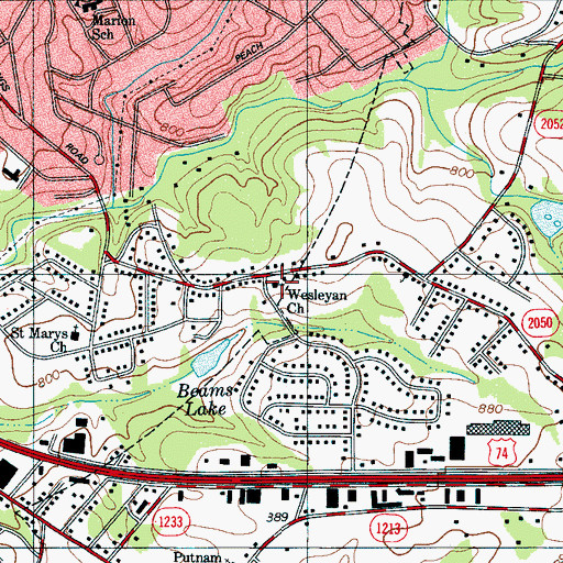 Topographic Map of Wesleyan Church, NC