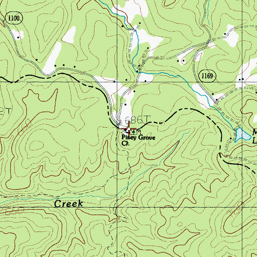 Topographic Map of Piney Grove Church, NC