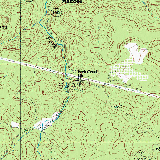 Topographic Map of Fork Creek Church, NC