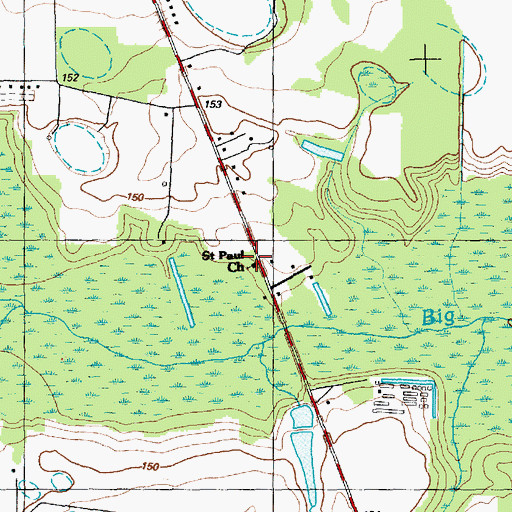 Topographic Map of Saint Paul Church, NC