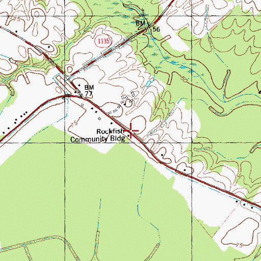 Topographic Map of Rockfish Community Building, NC