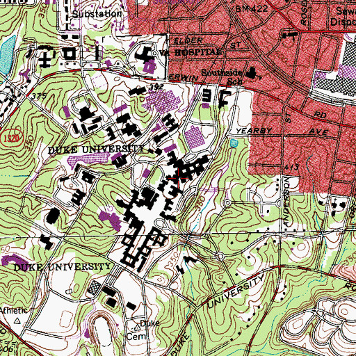 Topographic Map of Davison Building, NC