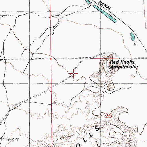 Topographic Map of Red Knolls Amphitheater, AZ