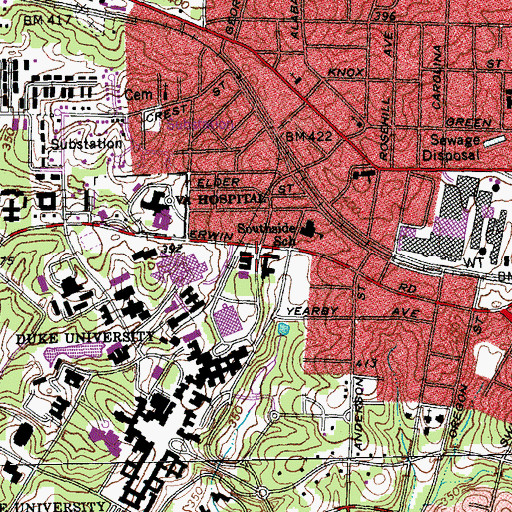 Topographic Map of Hanes House, NC