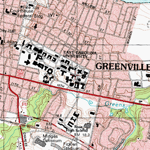 Topographic Map of Austin Building, NC