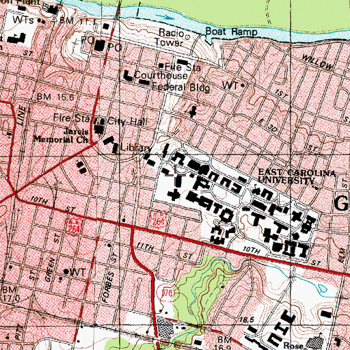 Topographic Map of Bloxton House, NC