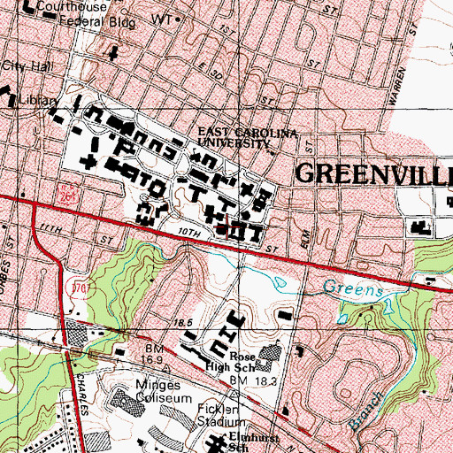 Topographic Map of Christianbury Memorial Gymnasium, NC