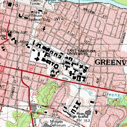 Topographic Map of Graham Building, NC