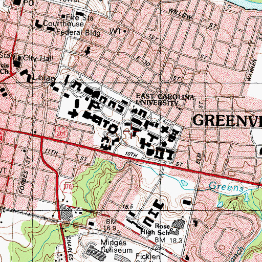 Topographic Map of Davis Arboretum, NC