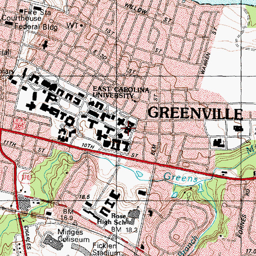 Topographic Map of Home Economics Building, NC