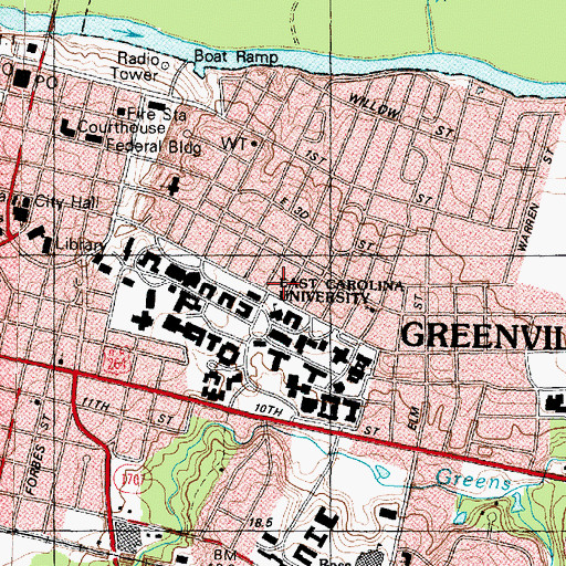 Topographic Map of Howard House, NC