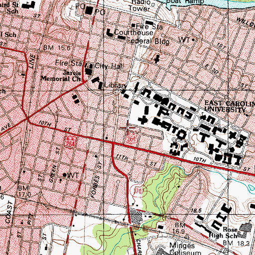 Topographic Map of International House, NC