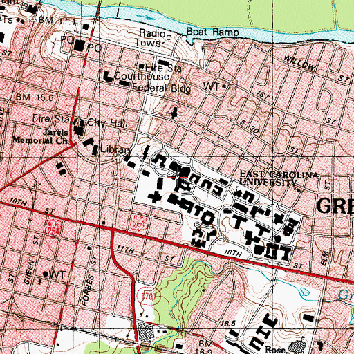 Topographic Map of Mamie Jenkins Building, NC