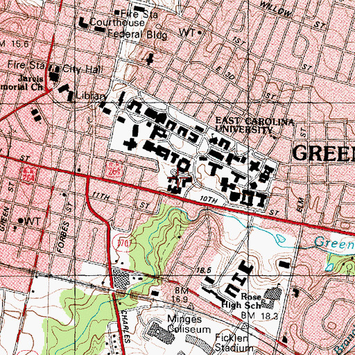 Topographic Map of Slay Residence Hall, NC