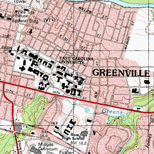 Topographic Map of Speight Building, NC