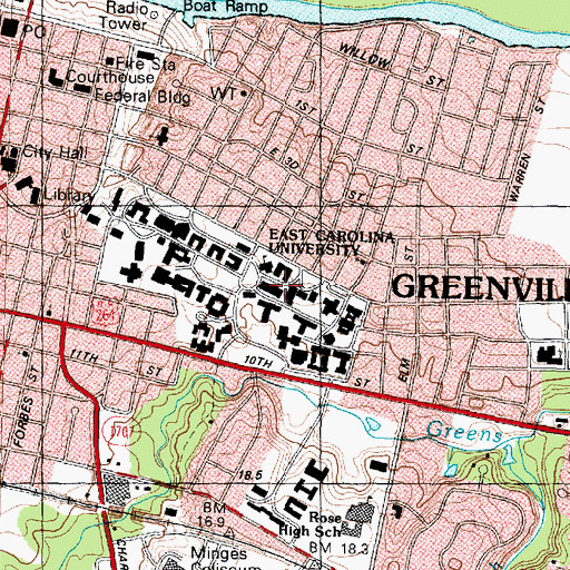 Topographic Map of Wright Annex, NC