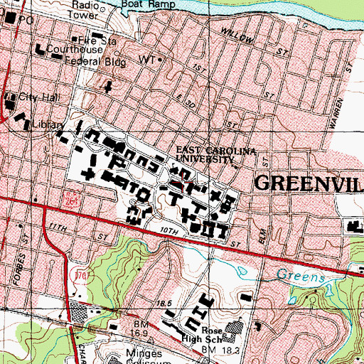Topographic Map of Wright Annex, NC