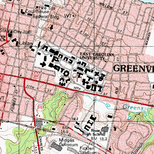 Topographic Map of New Classroom Building, NC