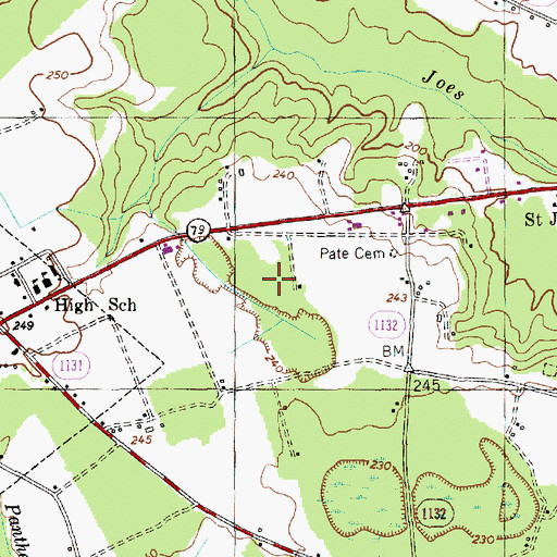 Topographic Map of Pate Gardner Elementary School, NC