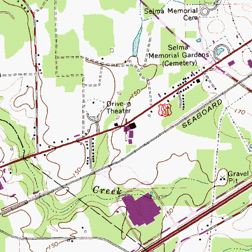 Topographic Map of Pine Needle Square, NC