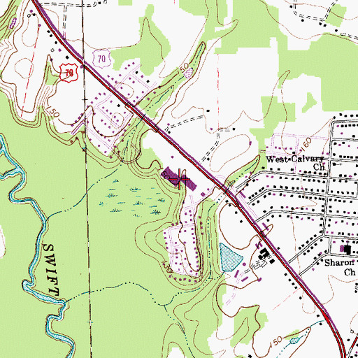 Topographic Map of Rose Manor Shopping Center, NC