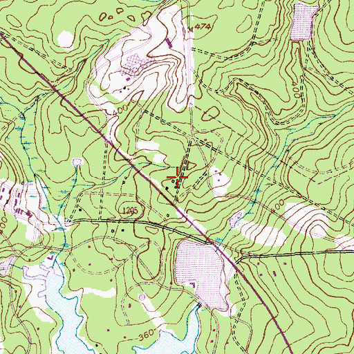 Topographic Map of Southern Pines Village Center, NC