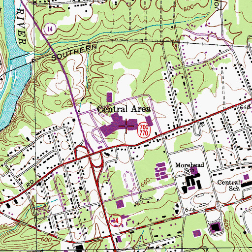 Topographic Map of Eden Mall, NC